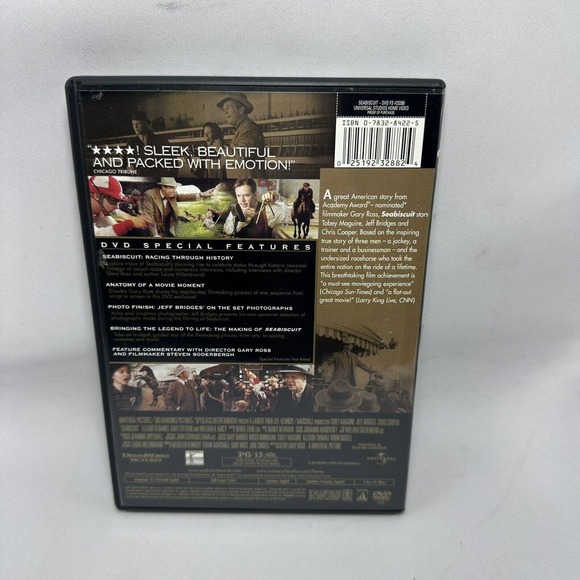 Seabiscuit DVD Full Screen PG-13 Movie Brand 2003 Tobey Maguire Jeff Bridges - Picture 3 of 8
